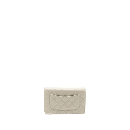Chanel Classic Wallet on Chain Caviar Creamy White L(microchip)