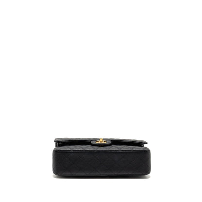 Chanel Medium Classic Double  Flap Bag Caviar  Black