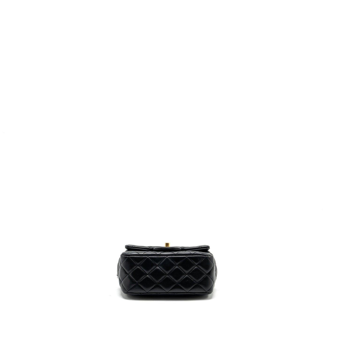 Chanel Pearl Crush Mini Square Flap Bag Lambskin BLACK  (Microchip)