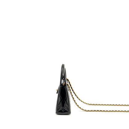 Chanel Mini Kelly Shopping TOTE Bag Calfskin Black  (Microchip)