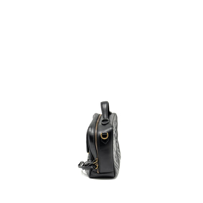 Gucci GG Marmont Zip Around Top handle camera bag calfskin black