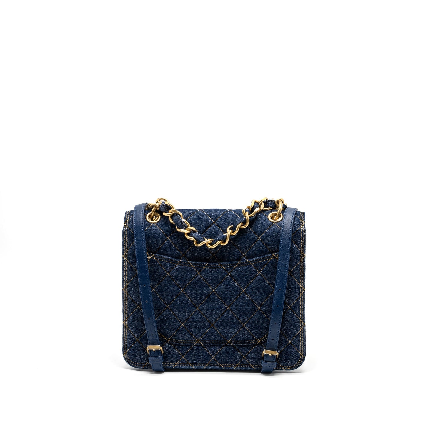 Chanel 23S Flap Backpack Denim Blue Brushed  (Microchip)