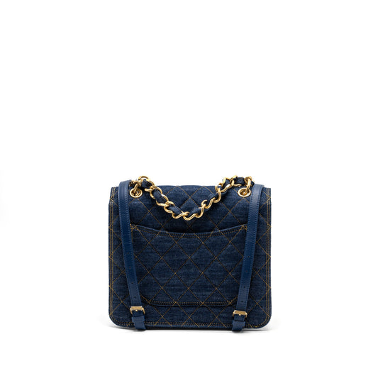 Chanel 23S Flap Backpack Denim Blue Brushed  (Microchip)