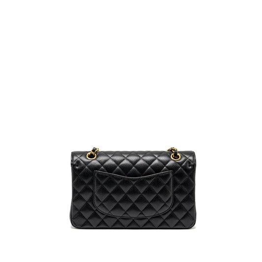 Chanel Medium Classic Double  Flap Bag Caviar  Black