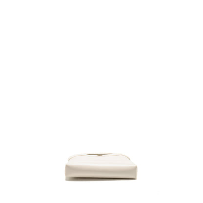 Chanel Mini 31 Clutch With Chain Shiny Lambskin White L (microchip)