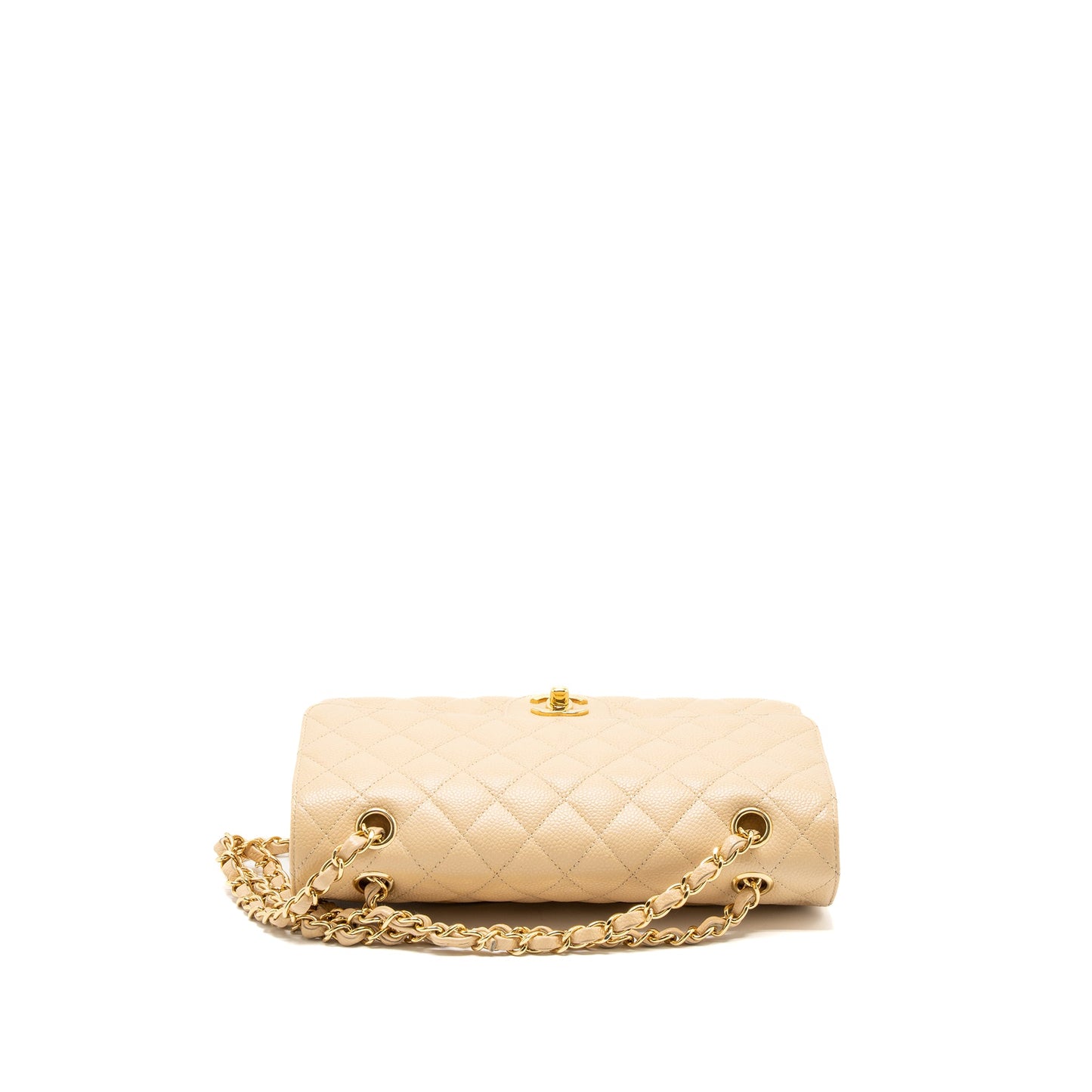 Chanel Medium Classic Double Flap Bag Caviar Beige