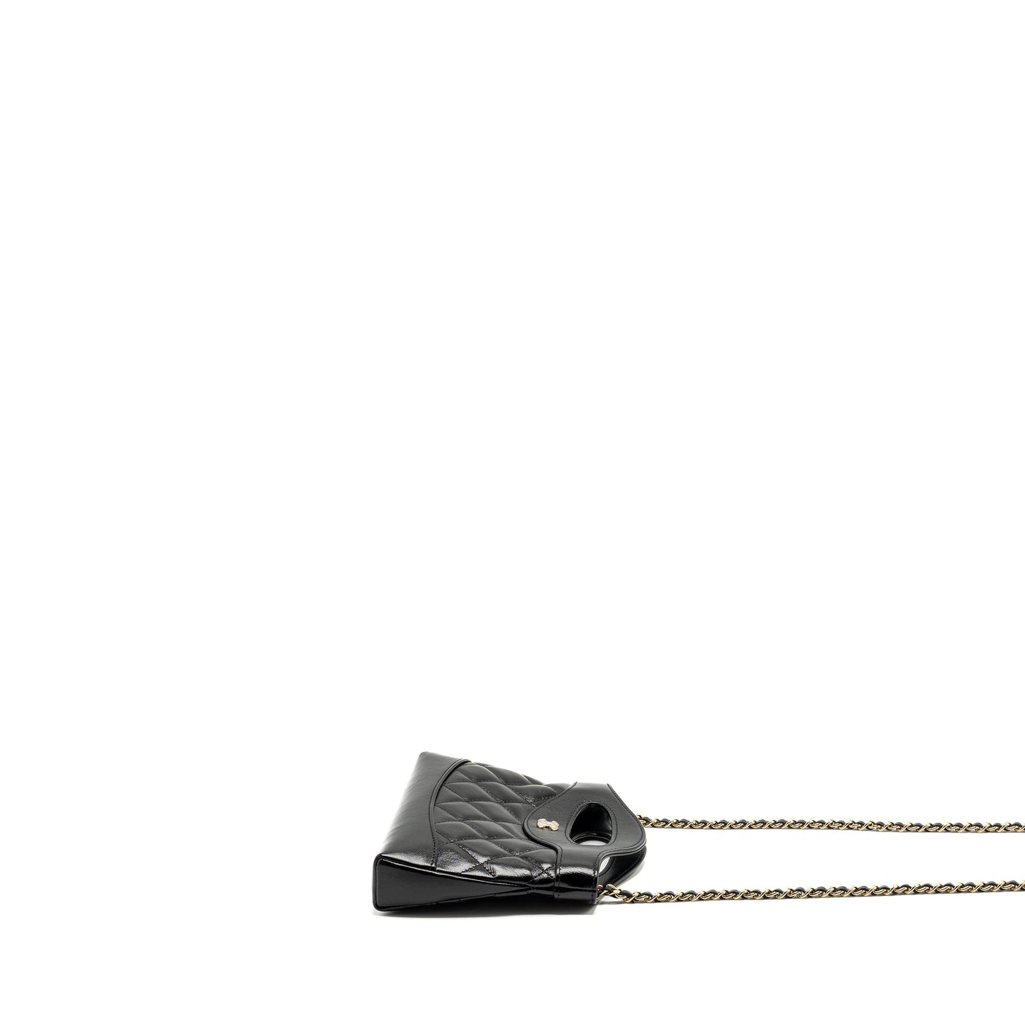 Chanel mini 31 Clutch with Chain Shiny Calfskin Black L (Microchip)