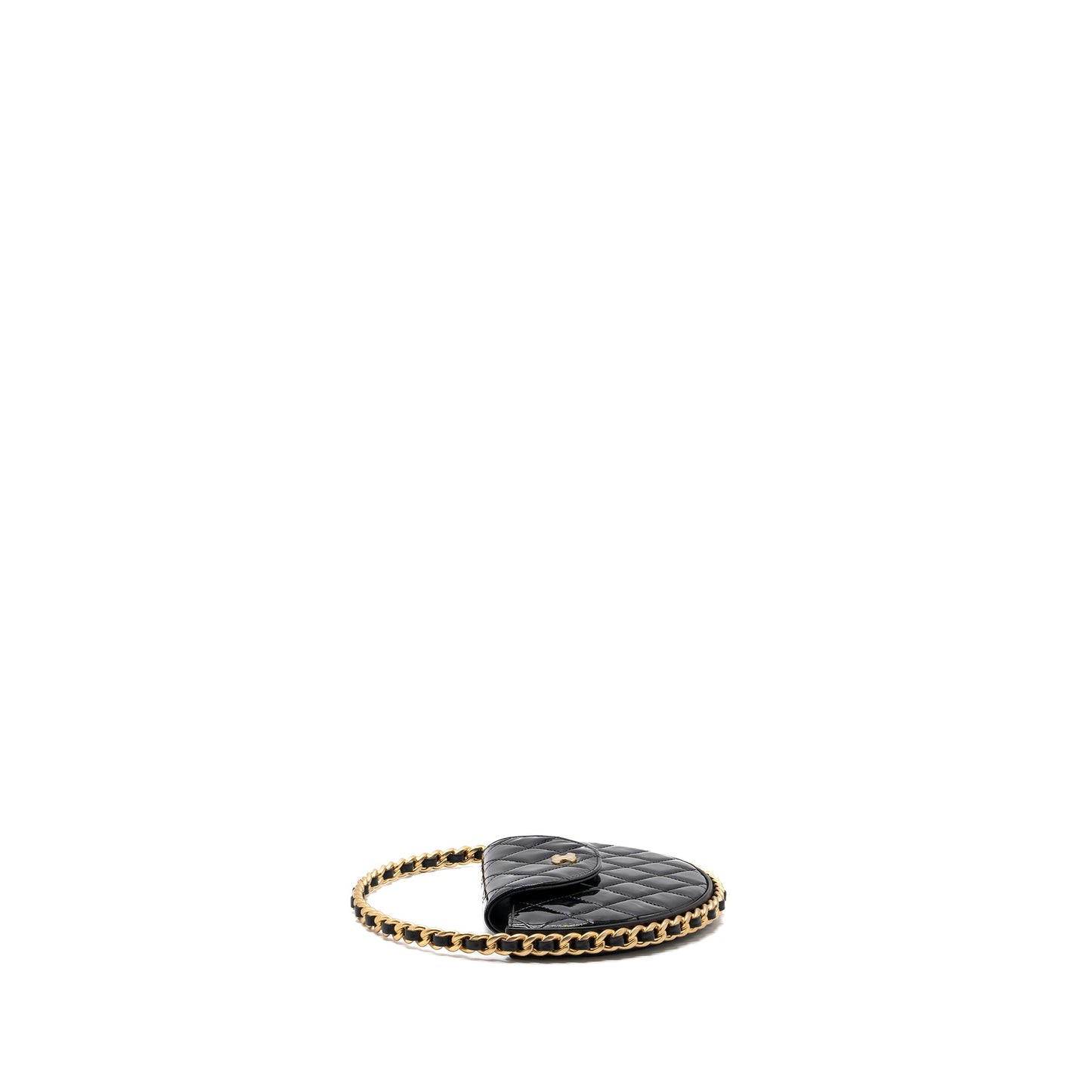 Chanel 23K hoop bag patent black  (microchip)