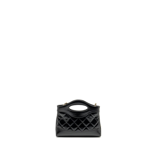 Chanel mini 31 Clutch with Chain Shiny Calfskin Black L (Microchip)