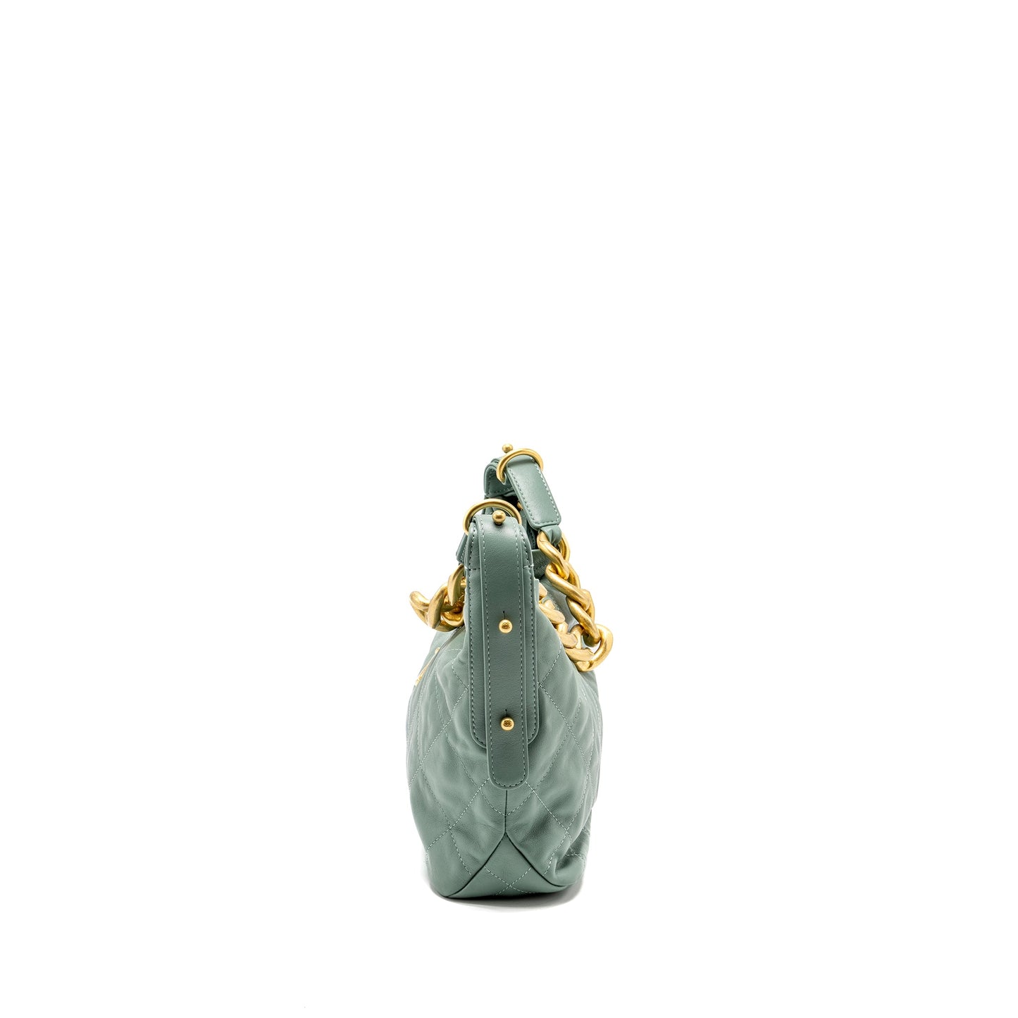 Chanel 22C Hobo bag with Giant Chain calfskin Green  (microchip)
