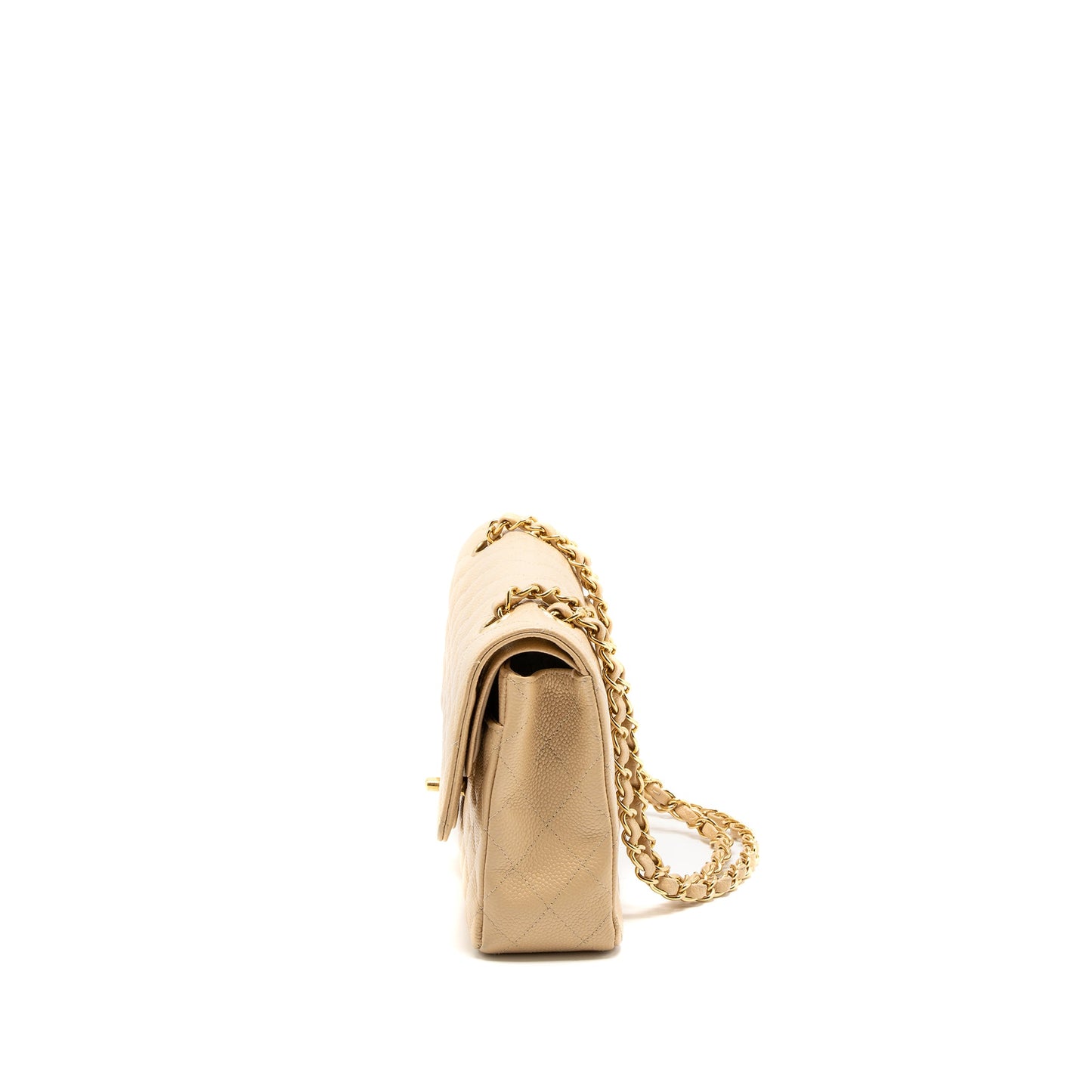 Chanel Medium Classic Double Flap Bag Caviar Beige