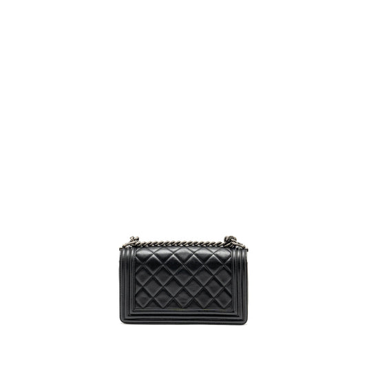 Chanel Medium Boy Bag Calfskin Black Ruthenium Hardware