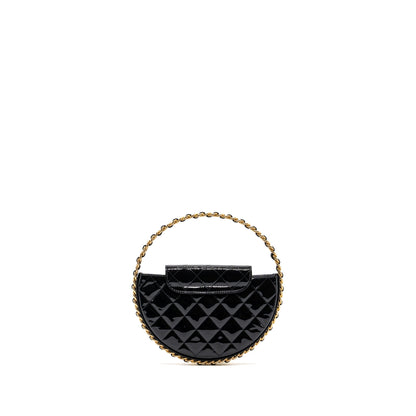 Chanel 23K hoop bag patent black  (microchip)