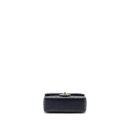 Chanel Mini Rectangular Flap Bag Chevron Lambskin Navy L