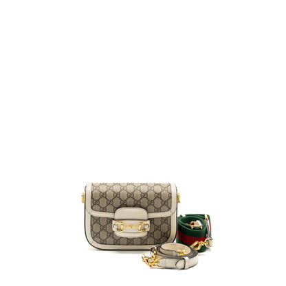 GUCCI Mini Hoursebit 1955 Bag GG Supreme Canvas/Leather