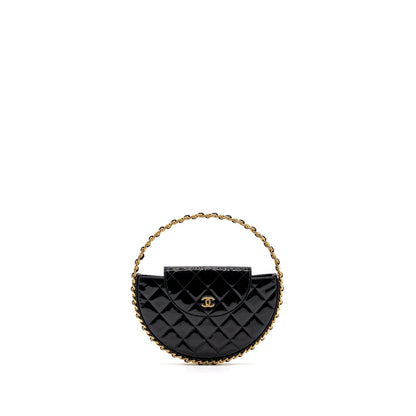 Chanel 23K hoop bag patent black  (microchip)
