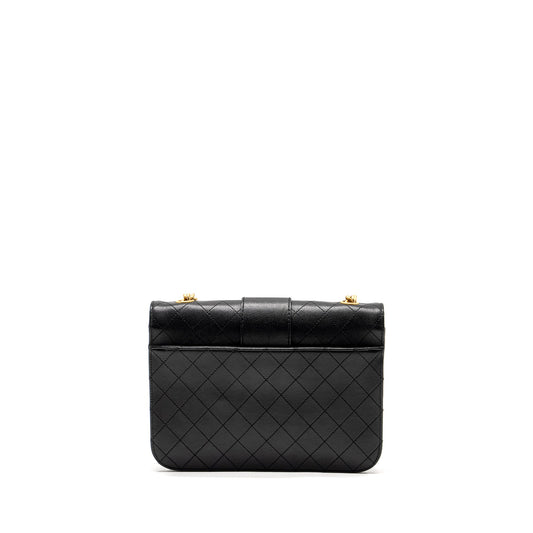 Chanel Graphic Chic Front Chain Quilted Flap Bag Sheepskin Black