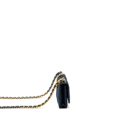 Chanel 19 wallet on chain limited denim dark blue multicolour hardware (microchip)