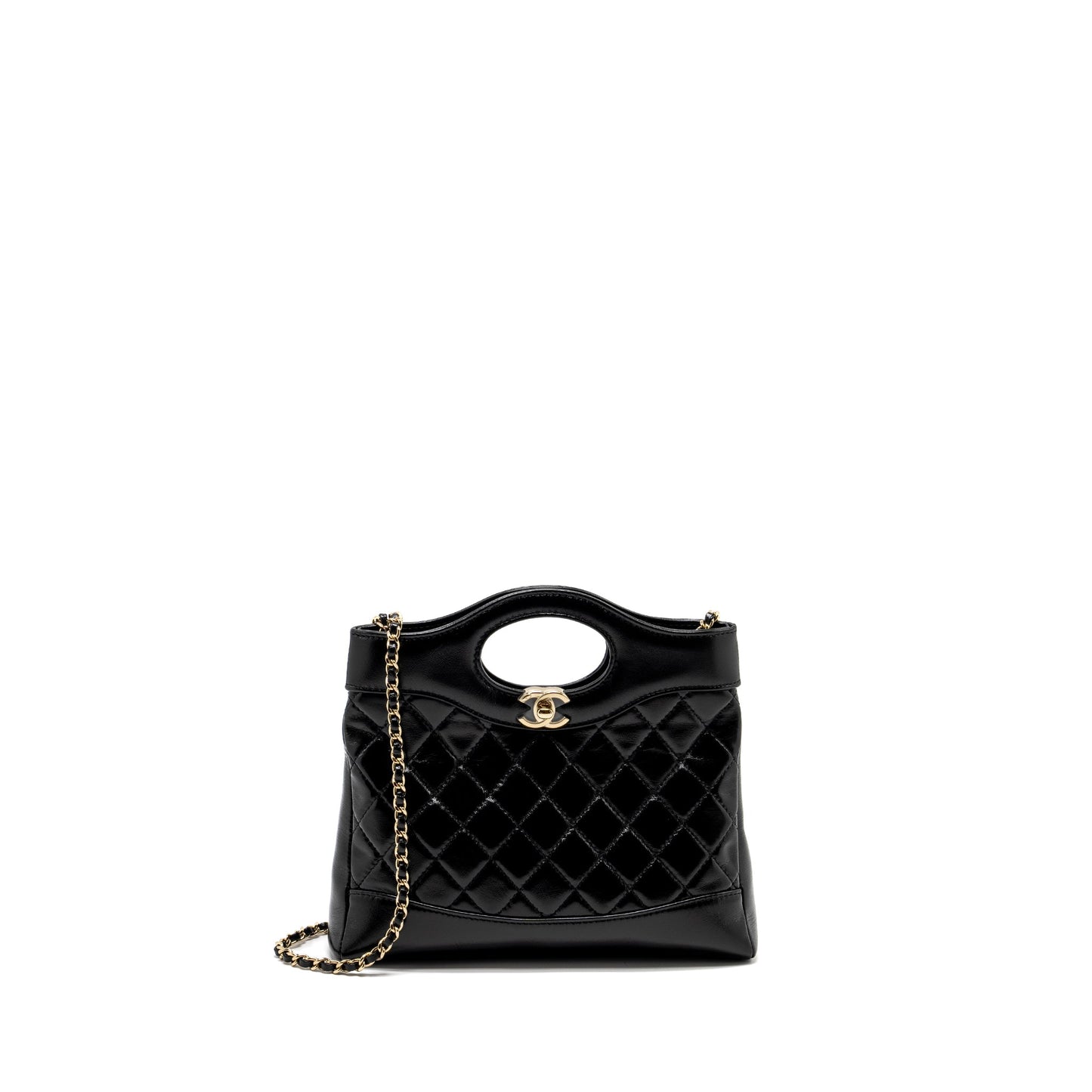 Chanel Mini 31 Bag Shiny Lambskin Black L (Microchip)