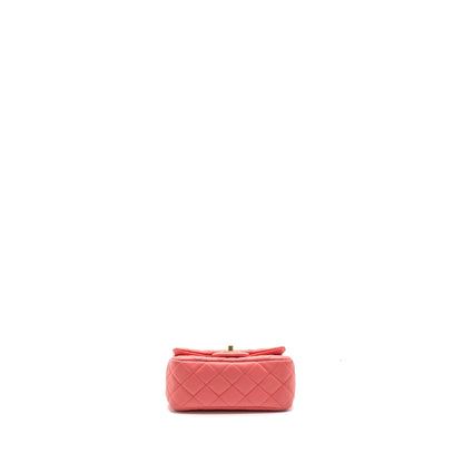 Chanel Pearl Crush Mini Square Flap Bag Lambskin Pink