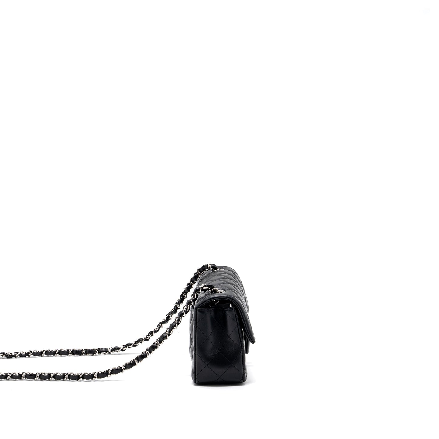 Chanel mini rectangular flap bag lambskin black  (MICROCHIP)