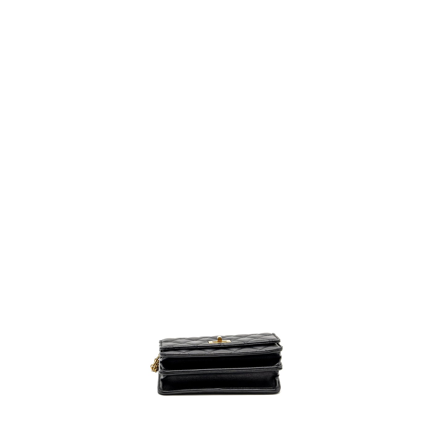 CHANEL Mini 2.55 Reissue Wallet On Chain Aged Calfskin Black  (Microchip)