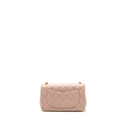 Chanel 23K pearl crush mini rectangular flap bag lambskin light pink  (Microchip)