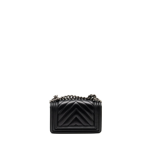 Chanel Small Boy Bag Lambskin Black Ruthenium