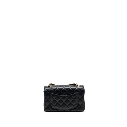 Chanel mini rectangular flap bag lambskin black L (Microchip)