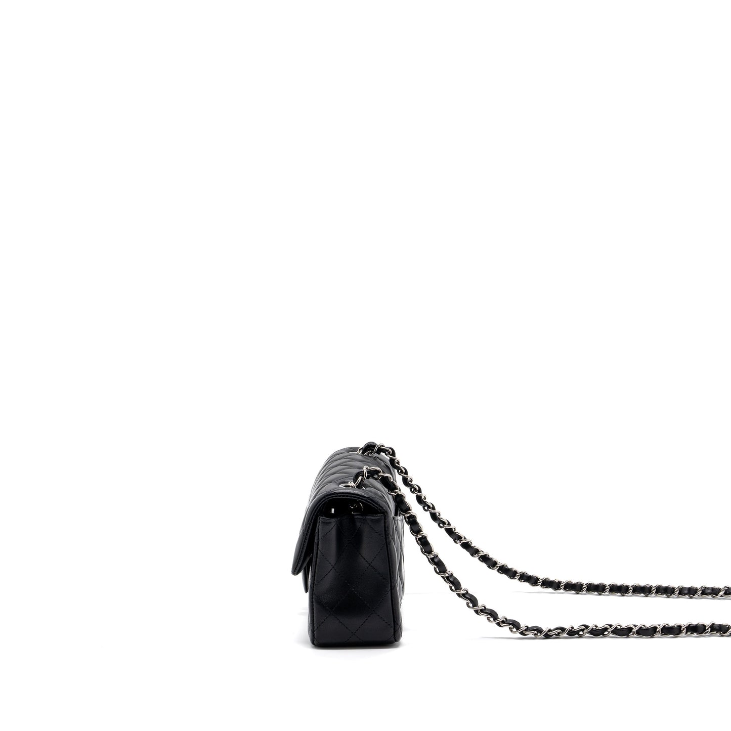 Chanel mini rectangular flap bag lambskin black  (MICROCHIP)