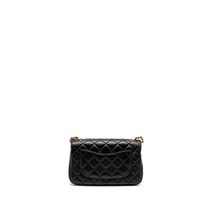 Chanel Pearl Crush Mini Rectangular Flap Bag Lambskin BLACK  (Microchip)