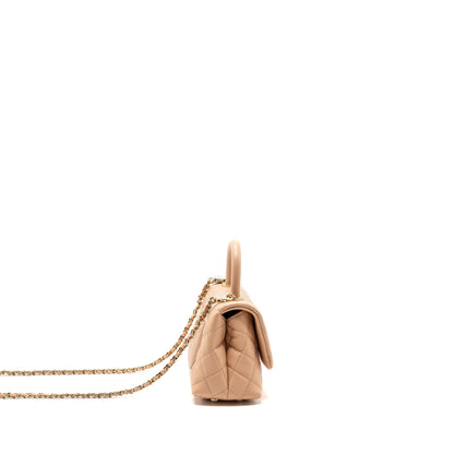 Chanel Mini Coco Handle Caviar Beige L