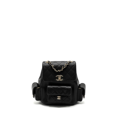 Chanel 23k Triple Pocket Backpack Caviar Black L(Microchip)