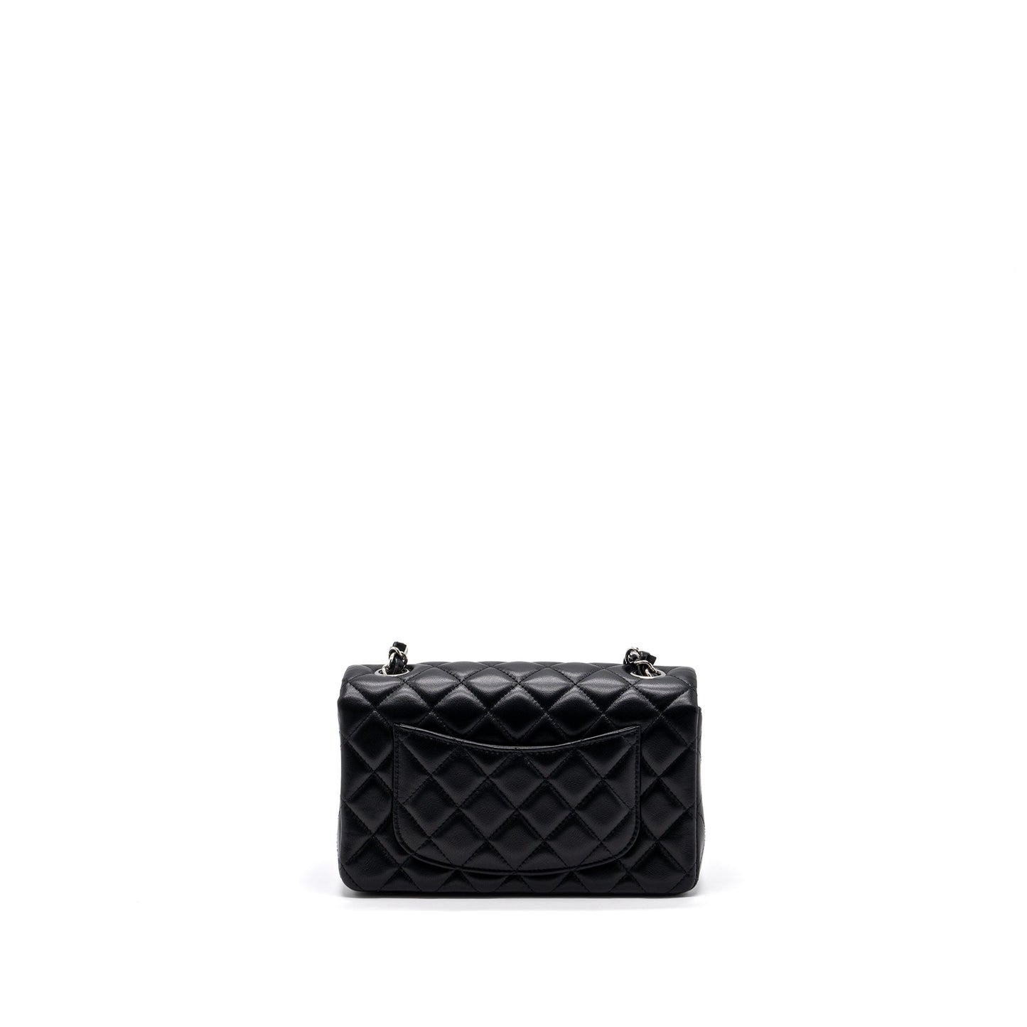 Chanel mini rectangular flap bag lambskin black  (MICROCHIP)