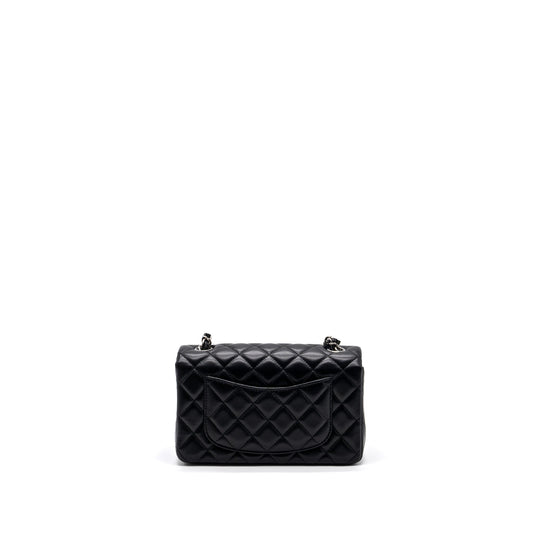 Chanel mini rectangular flap bag lambskin black  (MICROCHIP)