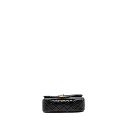 Chanel Pearl Crush Mini Rectangular Flap Bag Lambskin BLACK  (Microchip)