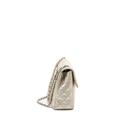 Chanel Classic Quilted Flap Bag Lambskin Metallic Pale Gold