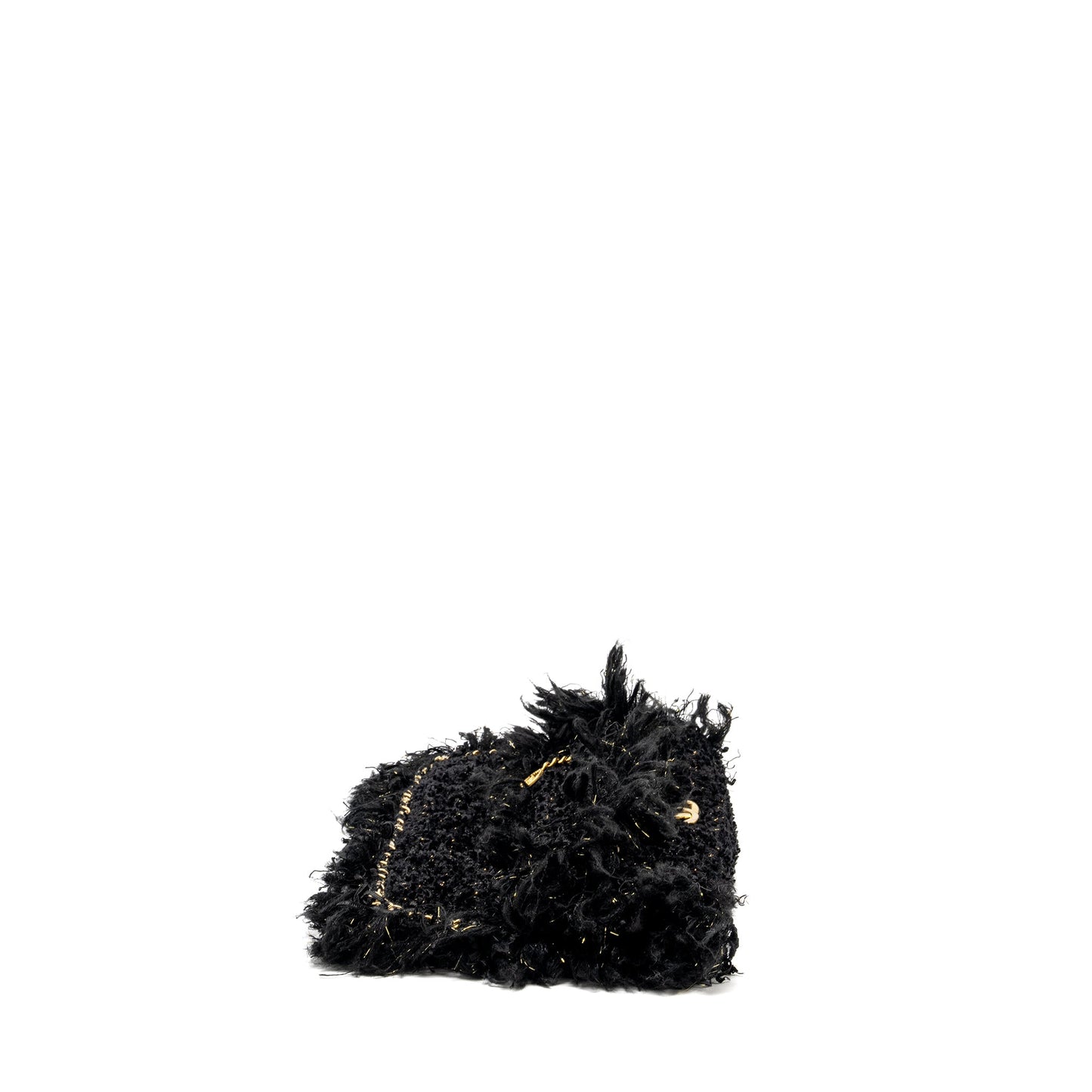Chanel Fringe Paris Cosmopolite Clutch Tweed Black