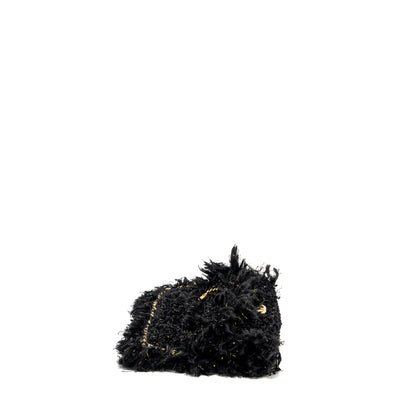 Chanel Fringe Paris Cosmopolite Clutch Tweed Black