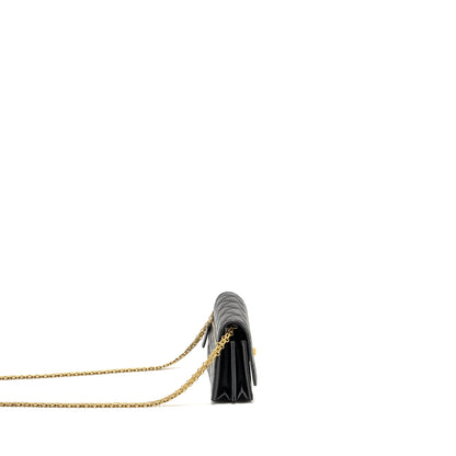 CHANEL Mini 2.55 Reissue Wallet On Chain Aged Calfskin Black  (Microchip)