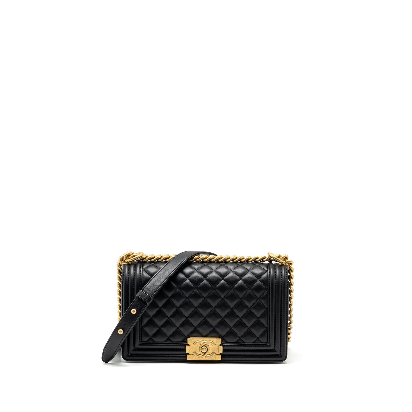 Chanel Medium Boy Bag Smooth Calfskin Black  (Microchip)