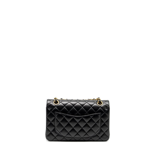 Chanel Small Classic Double Flap Bag Lambskin Black  (microchip)