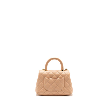 Chanel Mini Coco Handle Caviar Beige L