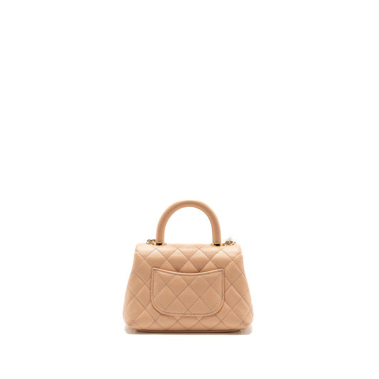 Chanel Mini Coco Handle Caviar Beige L