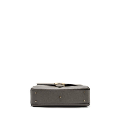 Gucci top handle messanger bag calfskin grey L
