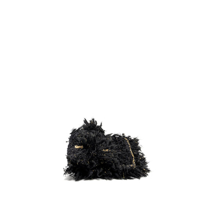 Chanel Fringe Paris Cosmopolite Clutch Tweed Black