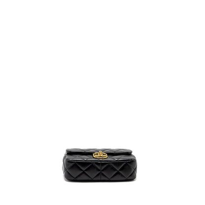Chanel 22B Mini FlapBag Lambskin Black  (Microchip)