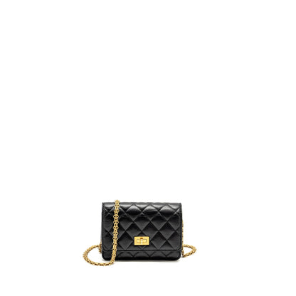CHANEL Mini 2.55 Reissue Wallet On Chain Aged Calfskin Black  (Microchip)