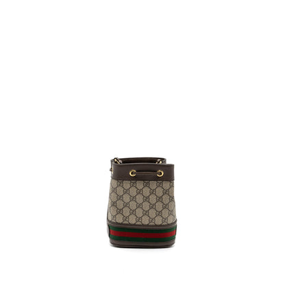Gucci Ophidia Mini GG Bucket Bag Beige / Ebony GG Supreme Canvas