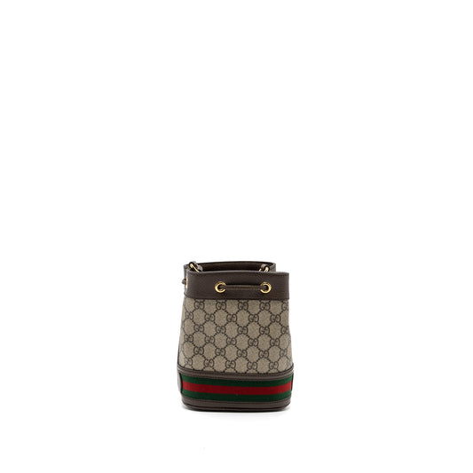 Gucci Ophidia Mini GG Bucket Bag Beige / Ebony GG Supreme Canvas